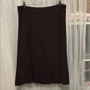 Eileen Fischer Elegant Chocolate Brown flare knit Skirt. Size XL